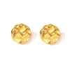 Round Irregular Stone-Shaped Pleated Gold Stainless Steel Stud Earrings for Women Vintage Korean Design Studs Jewelry Set