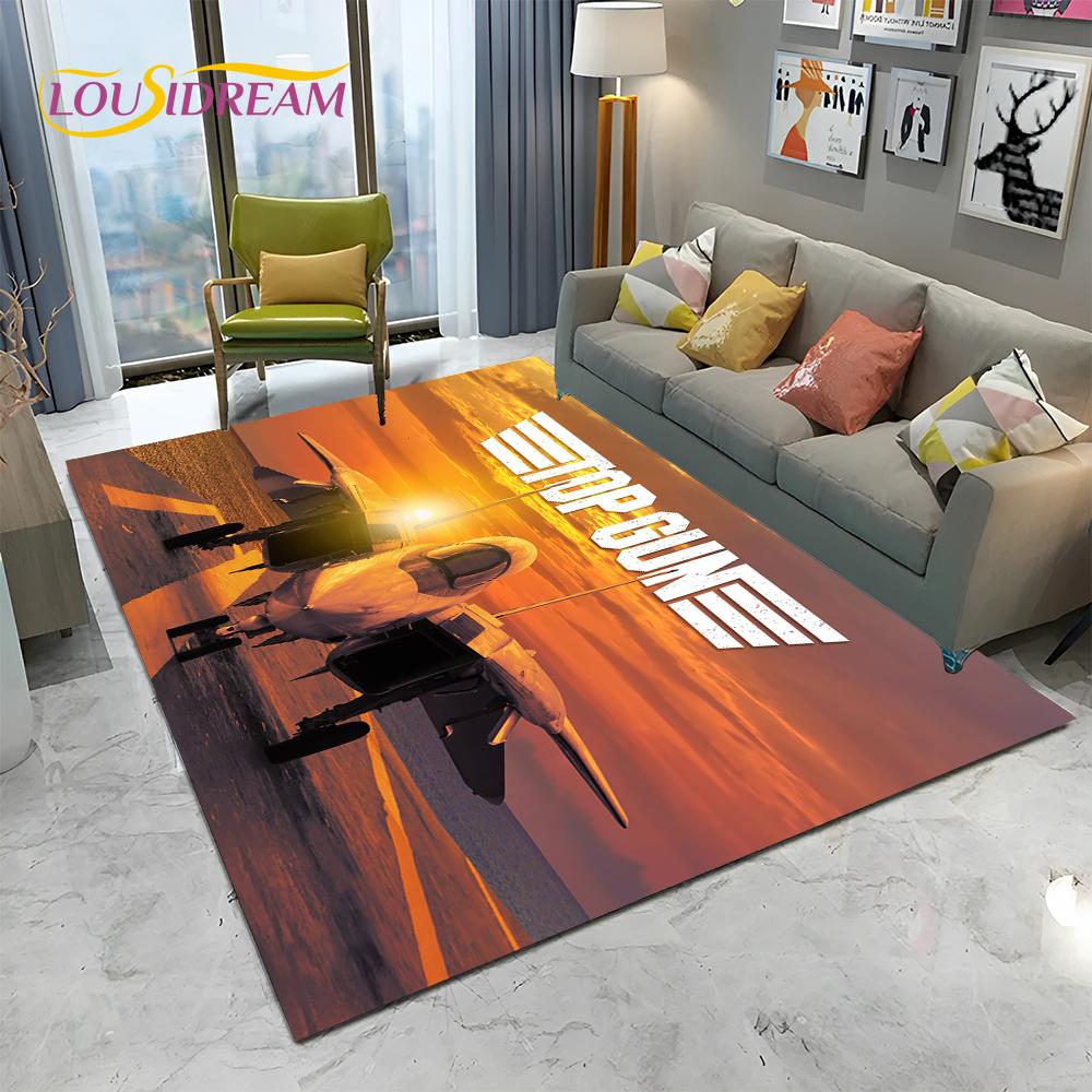 Classic Movie Top Gun Sign Tom Cruise Carpet Rug for Home Living Room Bedroom Sofa Doormat Decor,kid Area Rug Non-slip Floor Mat