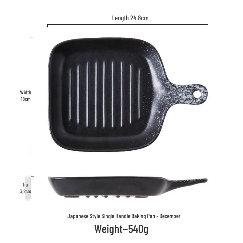 ZISIZ Japanese Style Ceramic Handle Plate