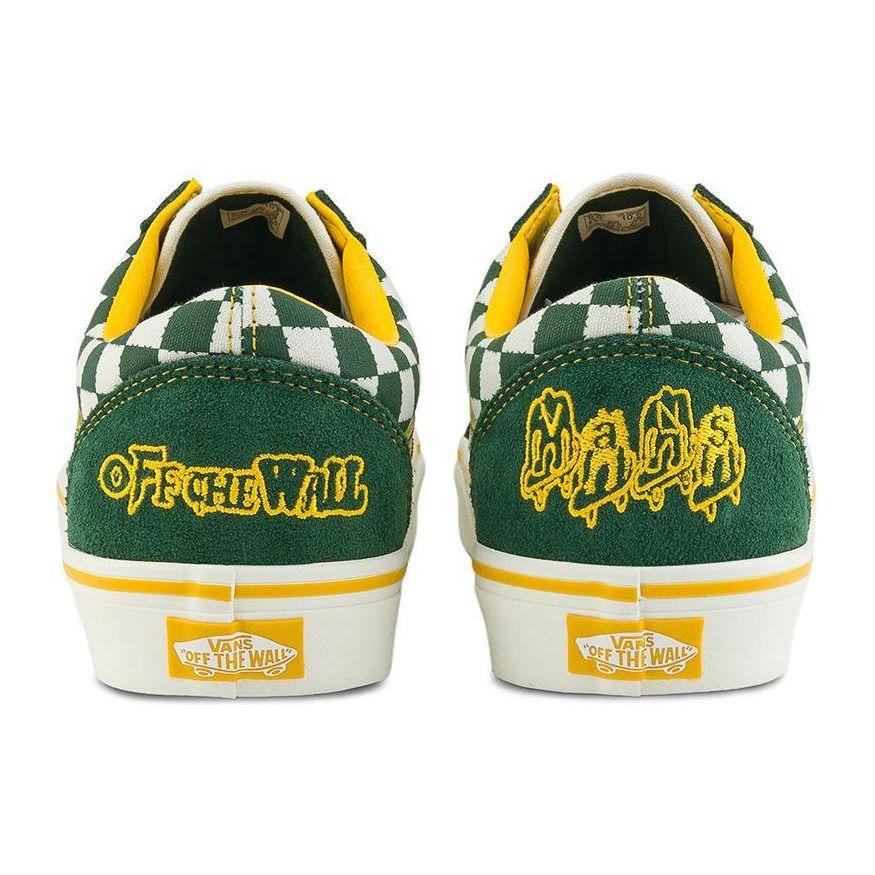 Vans Asia Artist Collection X Old Skool Comfortable Versatile Low-Top Skate Shoes Unisex Sneakers Green White Yellow VN000CR5021