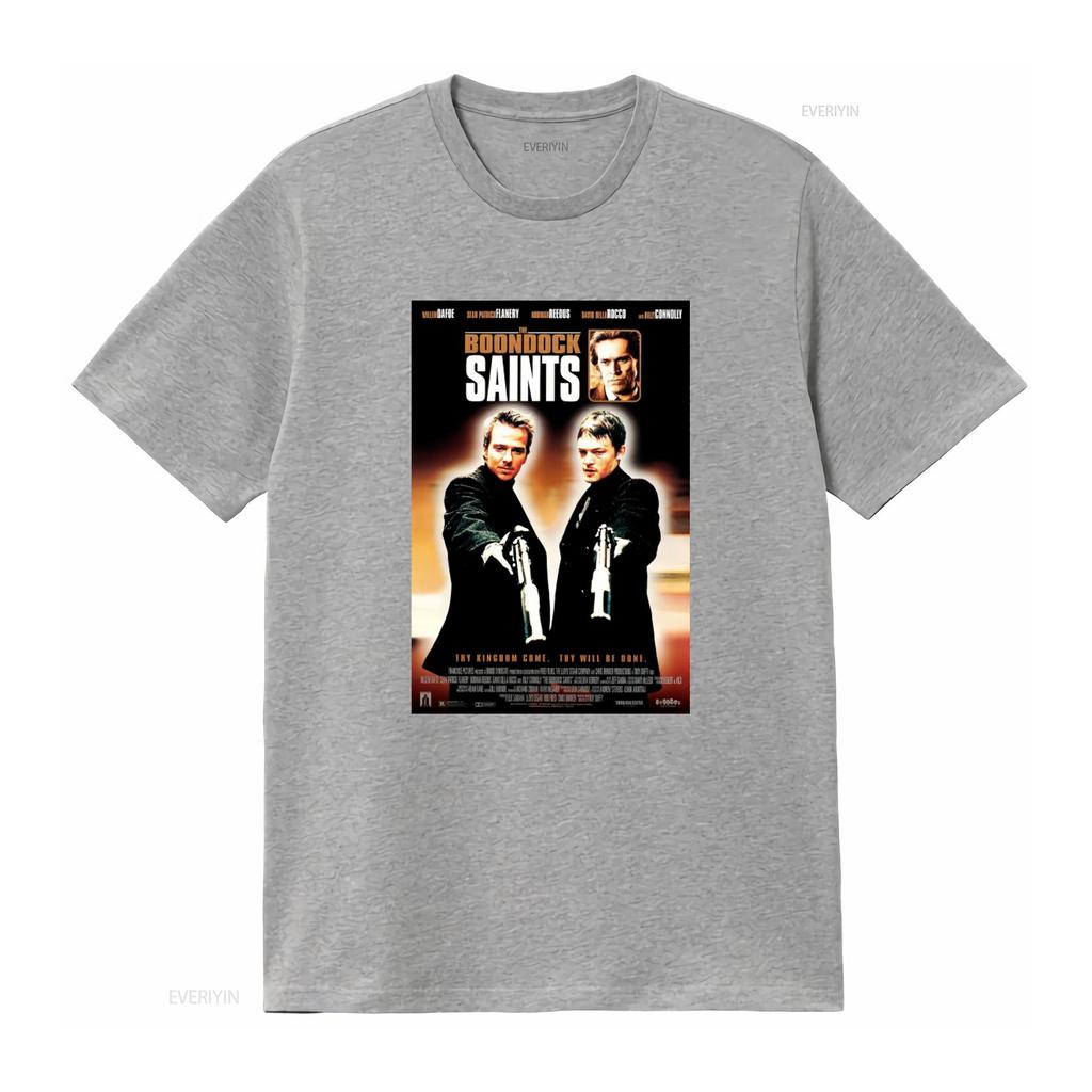 The Boondock Saints Movie Poster Inspired Black T Shirt Cool Design for Fans Vintage Washed Soft Graphic Homme Stretched