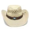 Hot-selling Hollow Straw Jazz Hat Retro American Western Cowboy Hat Summer Vacation Wind Sun Protection Straw Hat