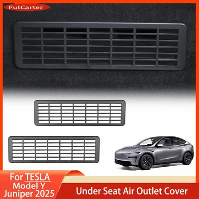 Tesla Model Y 2026 Seat Vent Covers (2-pcs) -Under-Seat Air Outlet Protector with Anti-Debris Grille, No-Tool Install ABS Design