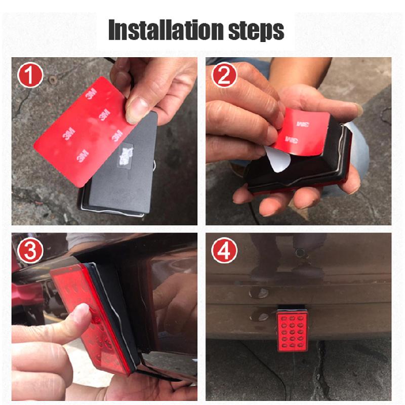 Red Rear Brake Light With 15 Leds For Racing Cars, Motorcycles And Automobiles