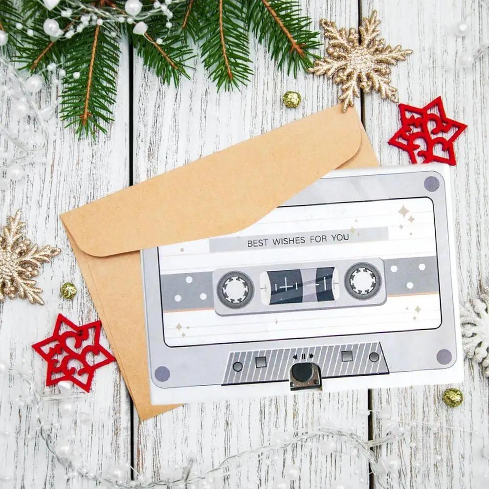 Stylish Message Recording Cassette Elegant Sound Greeting Card  Party Gift