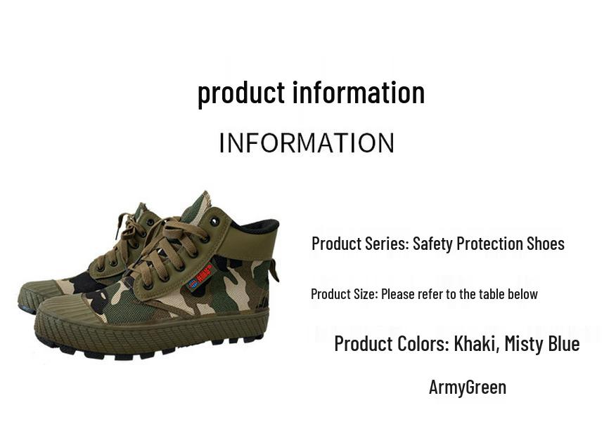 Men's and Women's Anti-Slip Canvas Work Boots - Durable, Comfortable, and Wear-Resistant for Outdoor and Training Use.