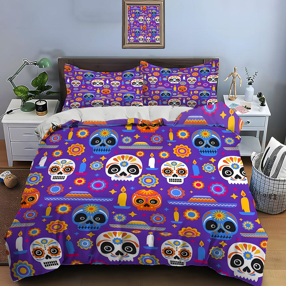 

Mexican Style Skull Guitar Print Bedding Set Duvet Cover 1 Duvet Cover 2 Pillowcases Adult And Kids Bedding Set Luxury Gifts EU single(135x200cm)