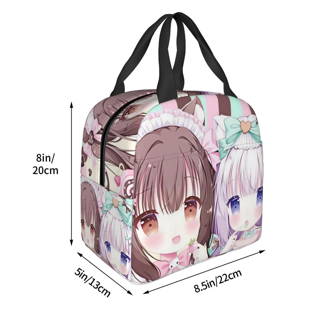 Игровая сумка-ланчбокс с термоизоляцией N-Nekopara Chocola Vanilla для кемпинга, путешествий, аниме, водонепроницаемая, термосумка, коробка для бенто, для женщин, мужчин