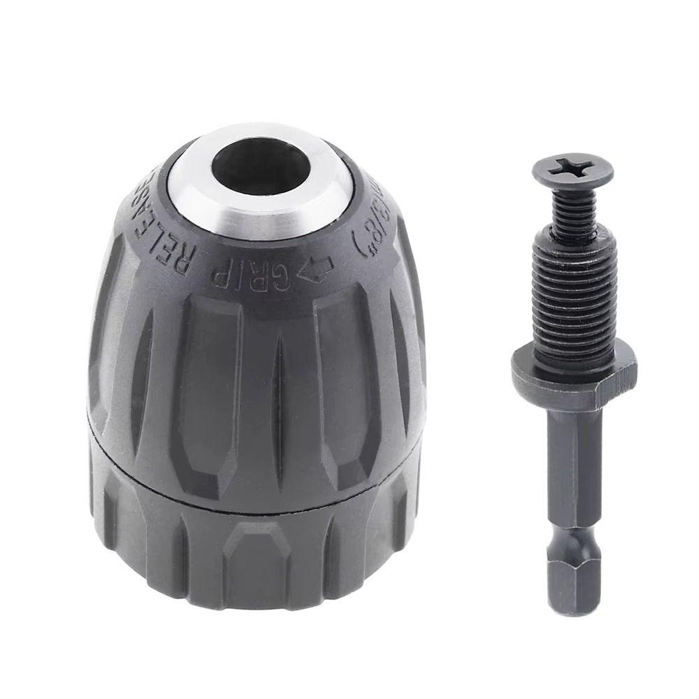 1Pcs 1/4" Hex Shank Keyless Drill Chuck 3/8" To 24UNF Thread Impact Driver Conversion Tool