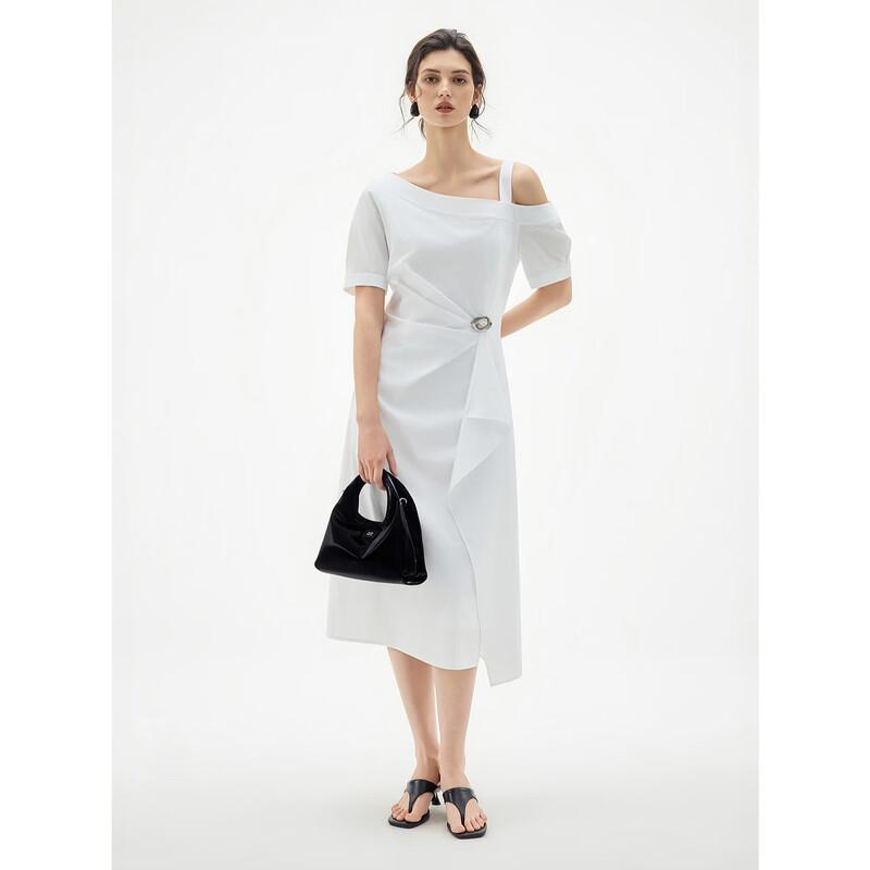 ELLE French Off-Shoulder Twist Knot A-Line Dress