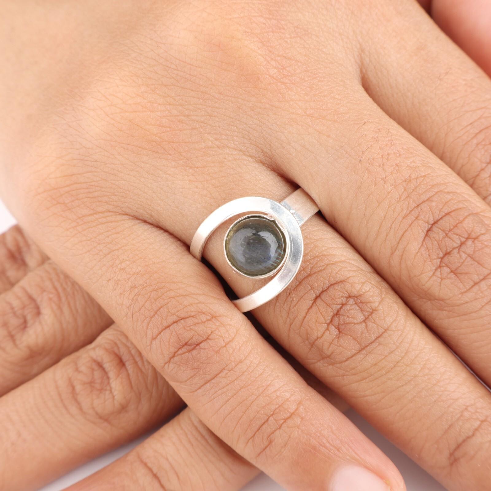 

Натуральный лабрадорит драгоценный камень 925 стерлинговое серебро ювелирные изделия ручной работы кольцо для нее RR-68-33 6