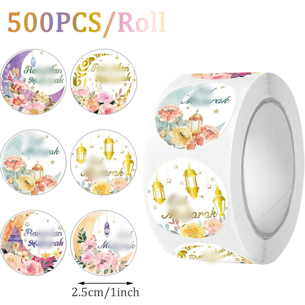 500 Stickers/Roll Festival Party Flower Stickers DIY Manual Labeling For Candy Bags Food Packaging Happy Birthday Sticker