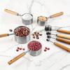 Multiple colors available Stainless steel measuring cup and spoon set with wooden handle Metric and American wooden handles High-quality