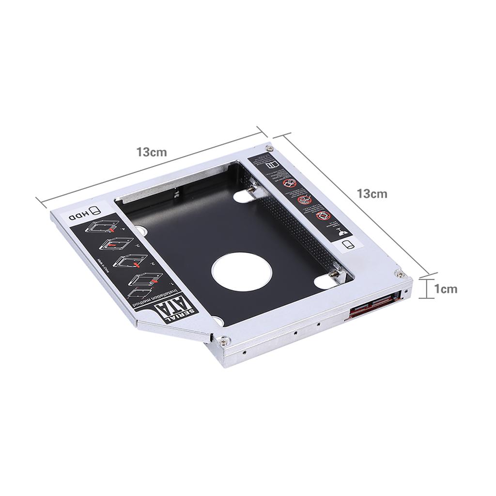 12.7mm Aluminum SATA HDD SSD Enclosure Hard Disk Drive Bay Caddy Optical DVD Adapter for Laptop