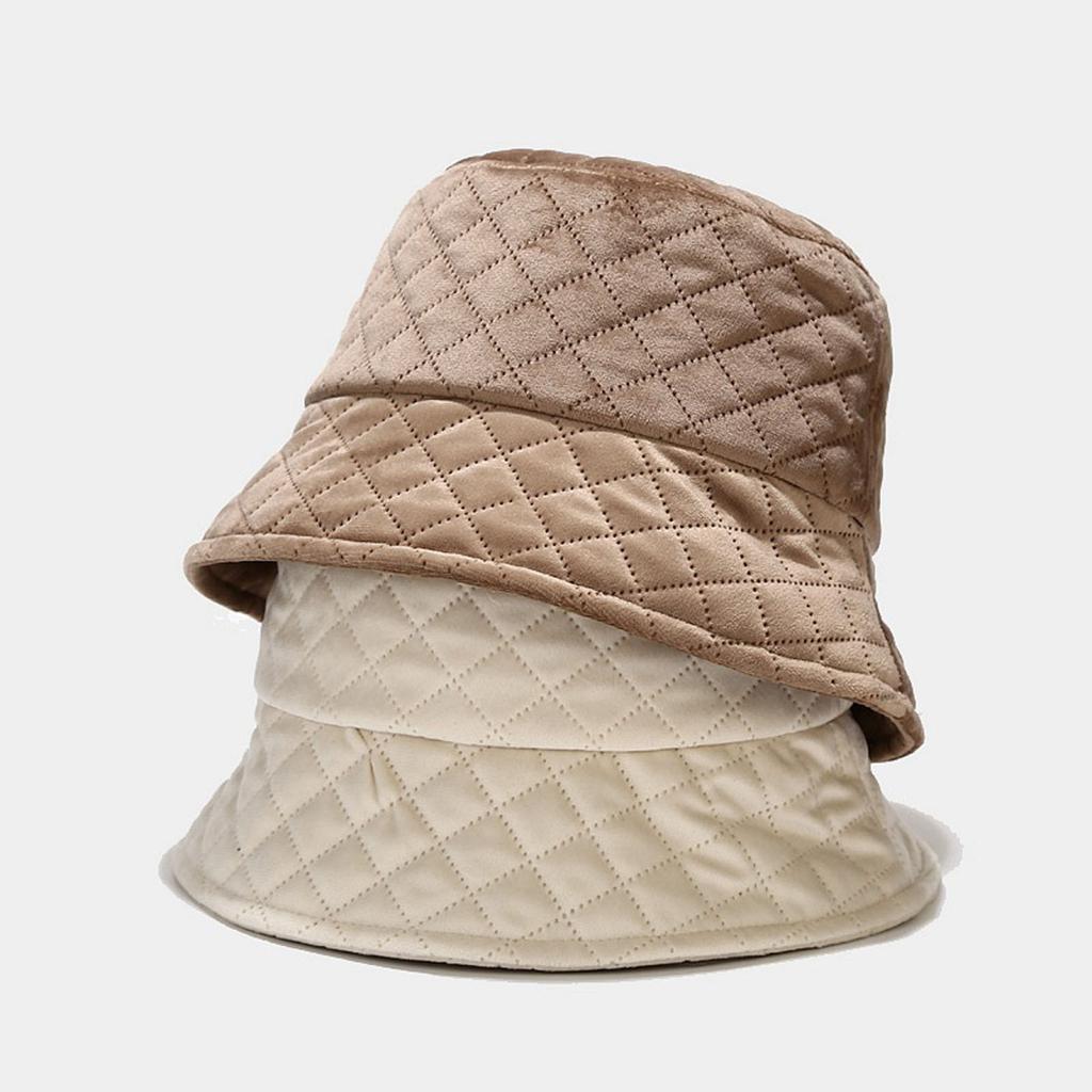 Autumn Winter Men Women Thermal Quilted Hat Fisherman Hat Basin Cap Bucket Hats