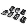 1 Set Black Car Front Bumper Insert Mesh Grille Front Radiator Inlet Grill Trim Cover Fit For Jeep Grand Cherokee 2017-2022 7pcs