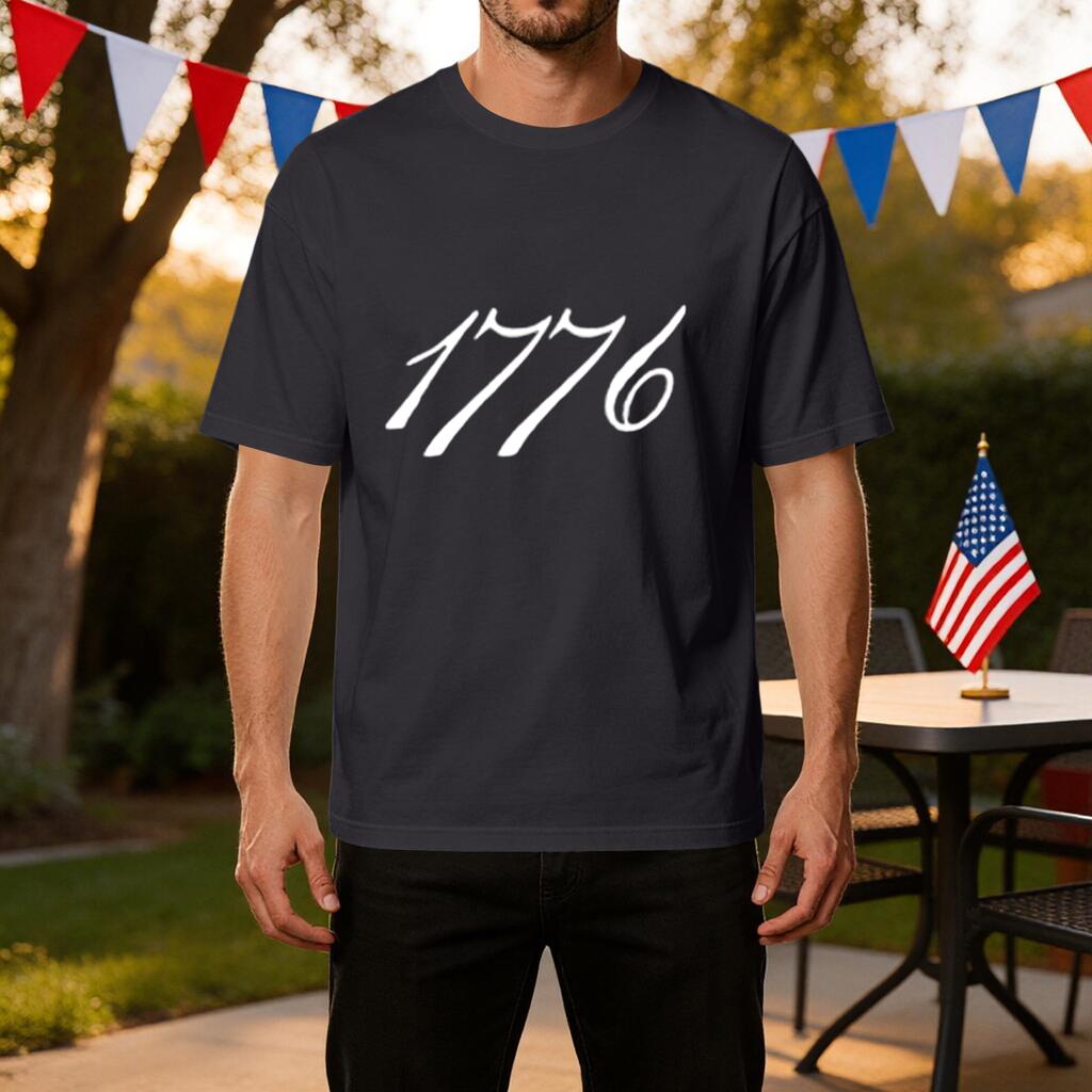 Men's 1776 Independence Day Ice Silk T-Shirt Casual Sport Short Sleeve Tee Lightweight Breathable Fabric Comfortable Fit