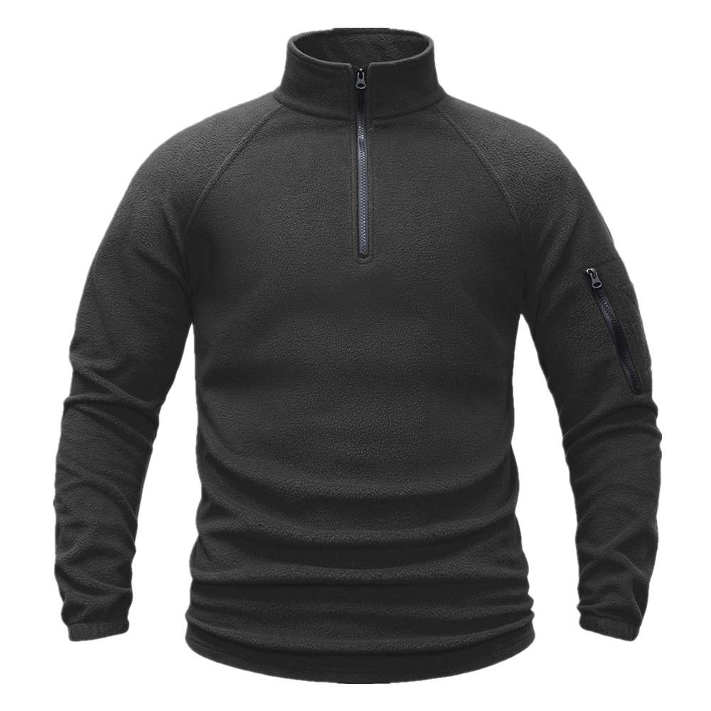 Men's Tactical Fleece Pullover - European & American Style Warm Stand-up Collar for Autumn & Winter.