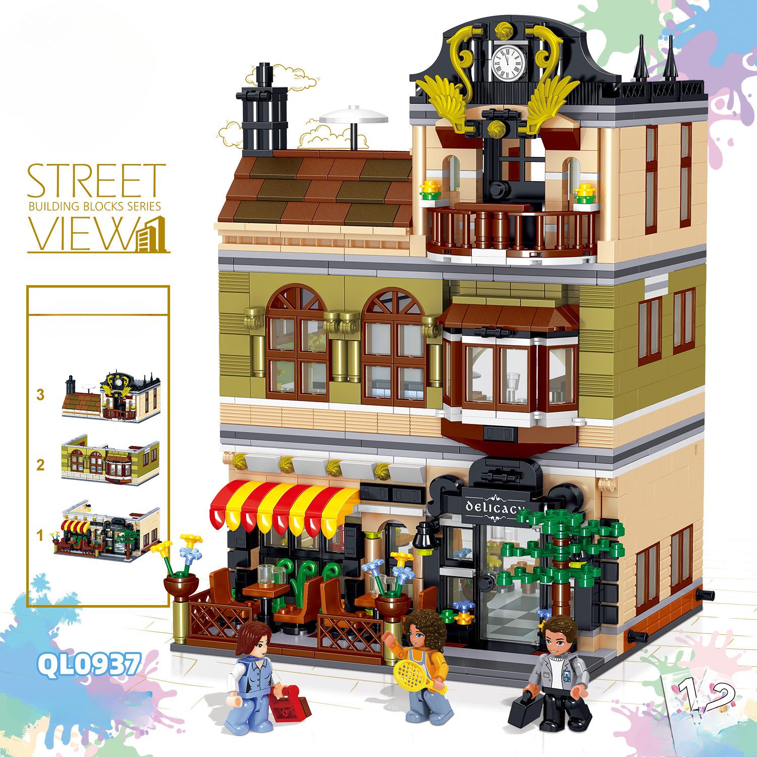 

5 Street View QL0936 Roman Restaurants To Choose From Compatible with Lego Small Particle Building Block Assembly