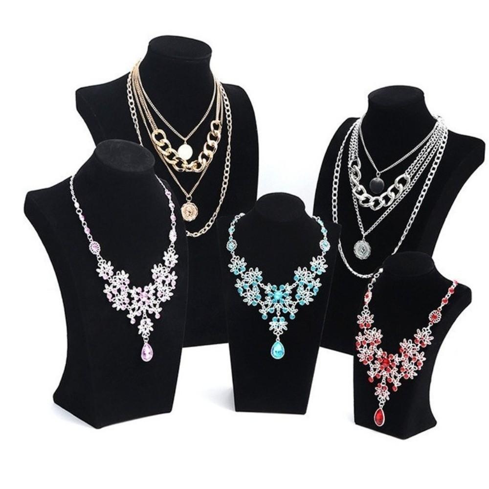 Human Shape Necklace Display Stand Neck Mold Ornament Holder Portable Mannequin Bust Exhibit Work