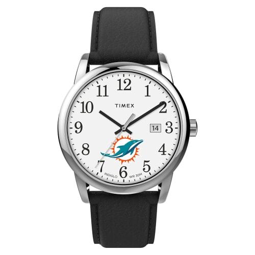 

Чоловічий годинник Timex NFL EasyReader 38 мм, Маямі Долфінс, один розмір, арабські цифри