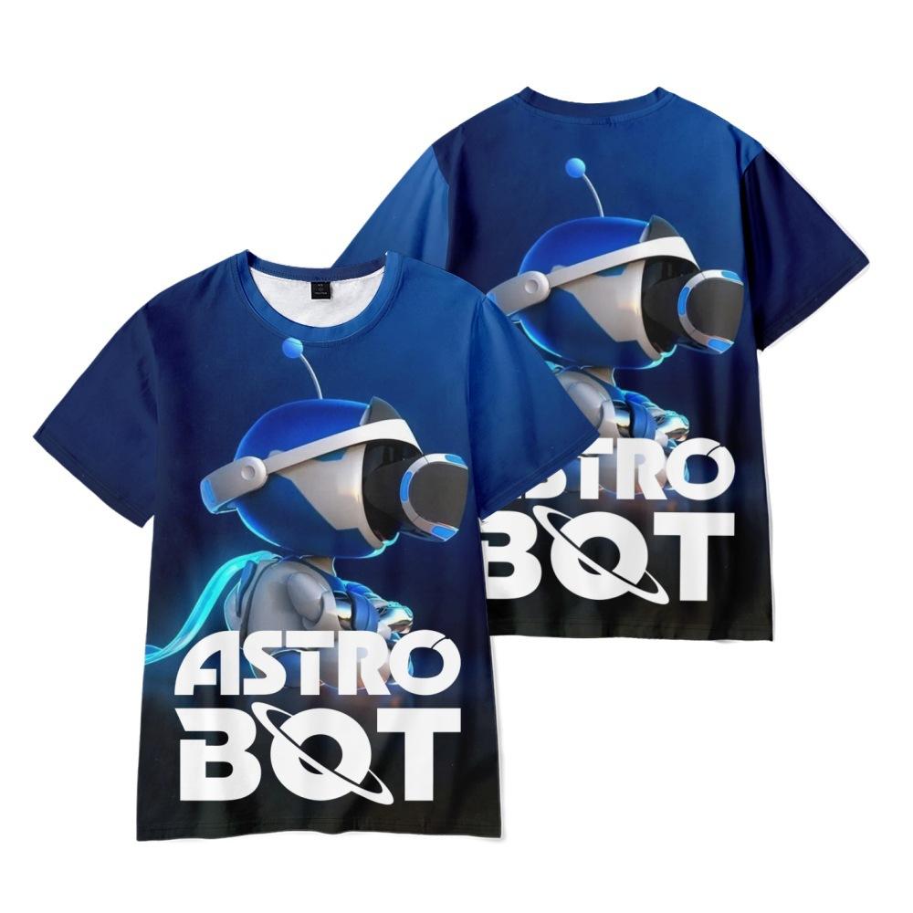 7 Farben Astro Bot Damen Herren T-Shirts Grafikshirt Anime Bedruckt O-Ausschnitt Übergroße Kurzarmmode Herrenbekleidung Streetwear