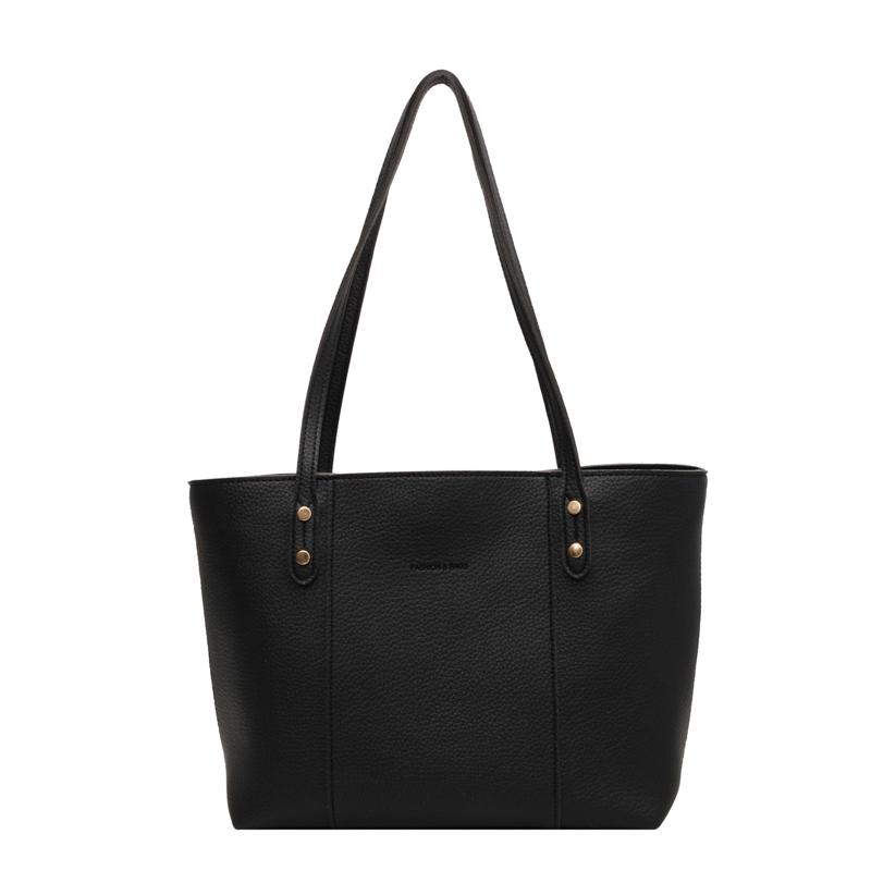 Fashi Solid PU Simple Messenger Bag for Women New Style Large Capacity Commuter Shoulder Bag Hot Selling Niche Top-Handle Bags