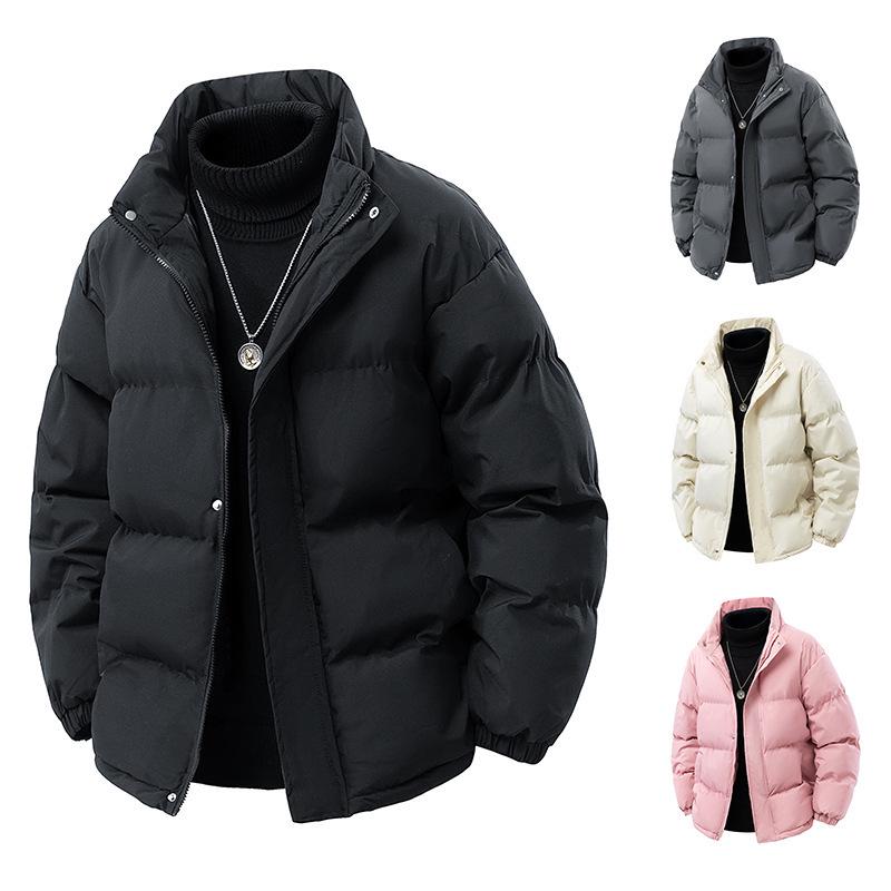 Autumn Winter 2025 Men's Stand Collar Thick Velvet Padded Cotton Jacket