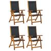 Day and Night - Day and Night Folding Garden Chairs 4 Pcs Solid Acacia Wood Textilene