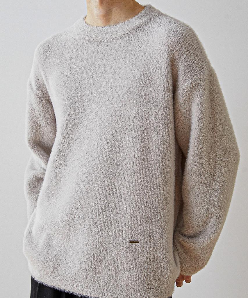 TRIP LE SENS Jacquard Hairy Plated Round Knit_Beige