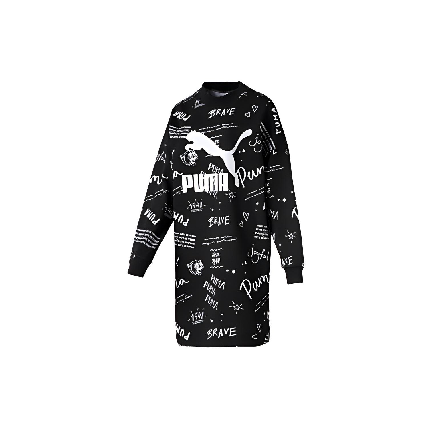 

Puma Платье с большим логотипом по всей поверхности, граффити, женские платья, черное 59521961 XS