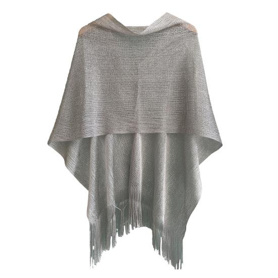 Women Beach Shawl Breathable Fabric Cover-up Shawl with Versatile Tassel Design Weddings Parties Travel Daily