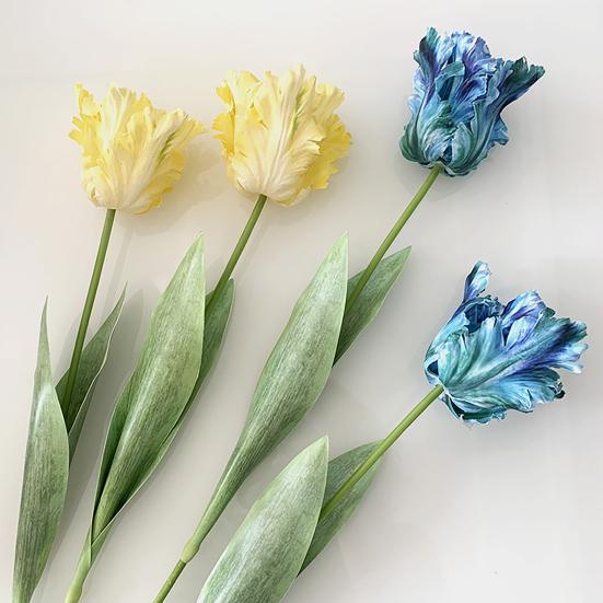 Kunstig tulipan realistisk falsk blomst med blader ingen vedlikehold falsk tulipan for hjemmedekor bryllupsfest bordpynt