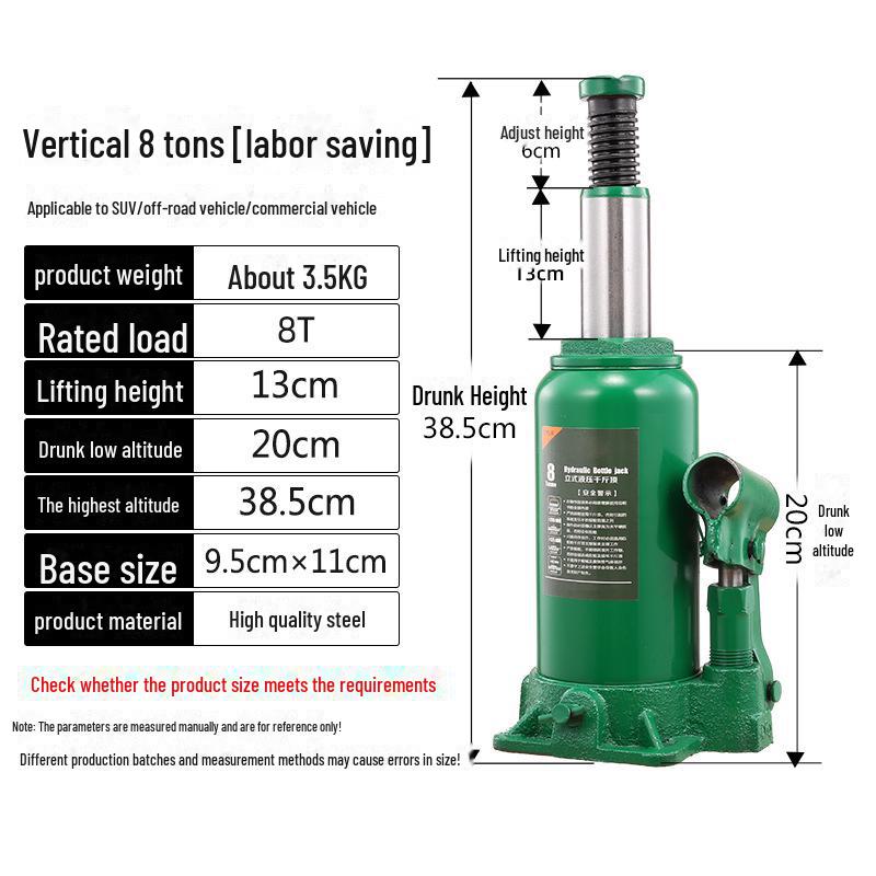 Multi-Capacity Vertical Hydraulic Jack: 5T, 10T, 20T, 50T for Car Tire Change & Repair