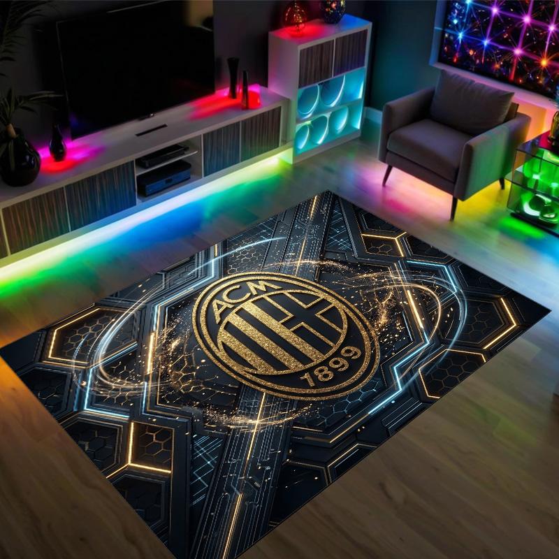AC Milan Design Crystal Velvet Carpet Cozy Non?Slip Printed Rug For Bedroom Living Room Entrance