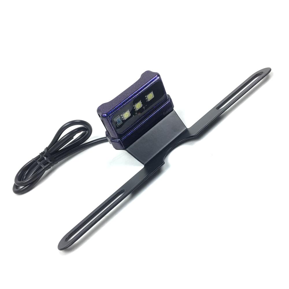 Universal License Plate LED Light Motorcycle Accessories For HONDA SUZUKI KAWASAKI DUCATI BMW CNC Lamp Bracket