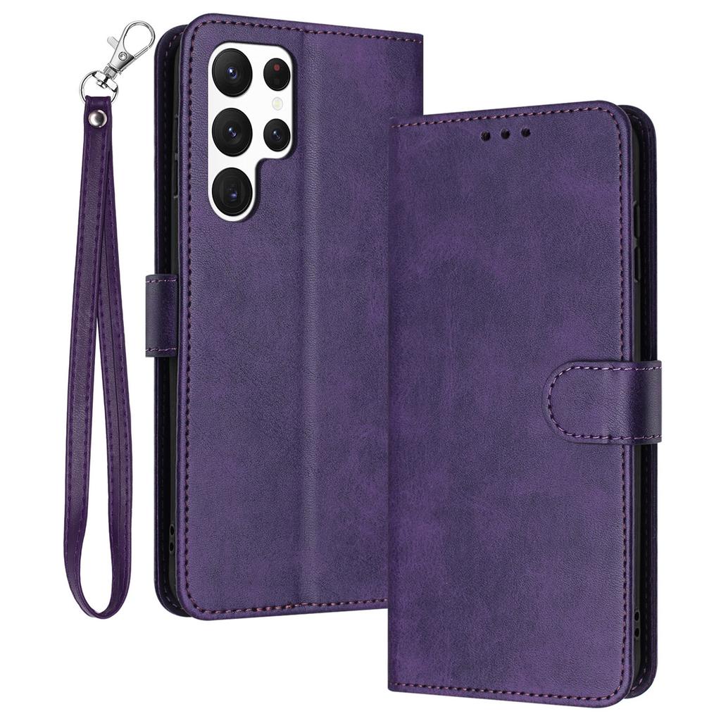 For Samsung Galaxy S25 Ultra Case Flip Stand PU Leather Wallet Phone Cover Calf Texture