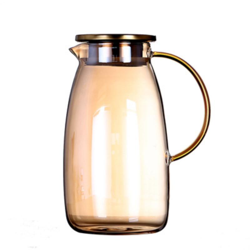 New High Borosilicate Glass Amber Cool Water Bottle for Household Large Capacity Colorful Juice Drink Kettle Cool White Tea Pot