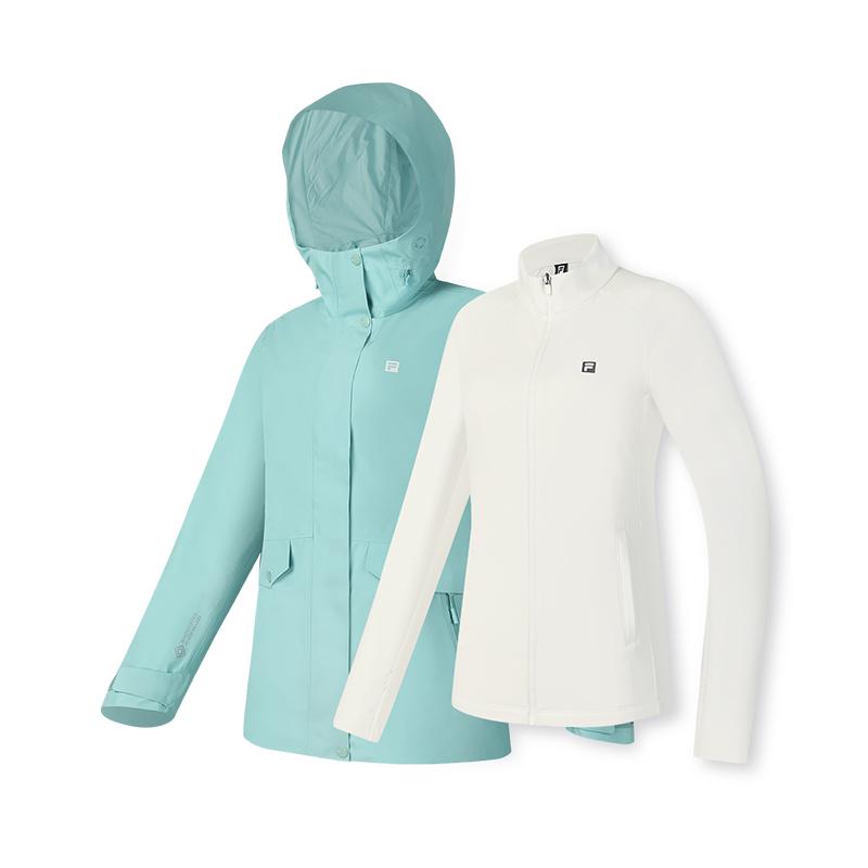 Fila Fashion Hooded Two-Piece Set Jacket Women Jackets Gray Green A11W517721FGN