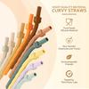 5/10Pcs Reusable Silicone Straws with Cleaning Brush Set Extra Long Flexible Straws Baby Feeding Straw Kitchen Bar  Accessories