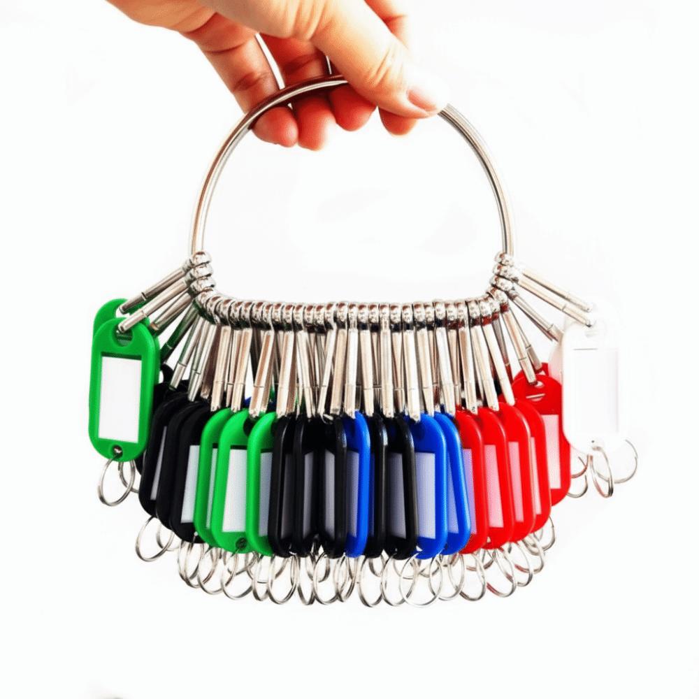 16/26/36 Pieces Plastic Key Ring With Number Plates Key Chains Key Tags  Key Classification