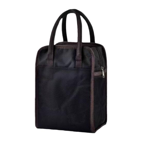 

Lunch Bag Large Capacity Insulated Lunch Box with Aluminum Foil Liner Leakproof Cooler Bag for Work School Travel Size#Small чорний