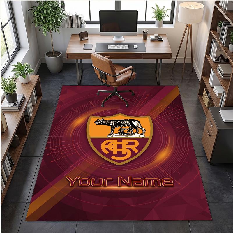 Crystal Velvet Rug AS Roma Print Custom Name Text Floor Mat Home Decor