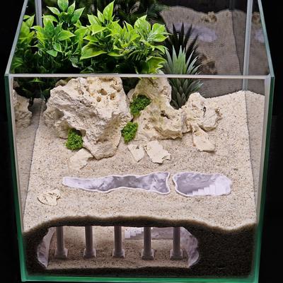 Aquarium Cave Tunnel Roman Column Under Gravel Tunnel Fish Tank Hideaway Small Fish And Shrimp Hideout with Viewing Ports for Betta Shrimp Corydoras