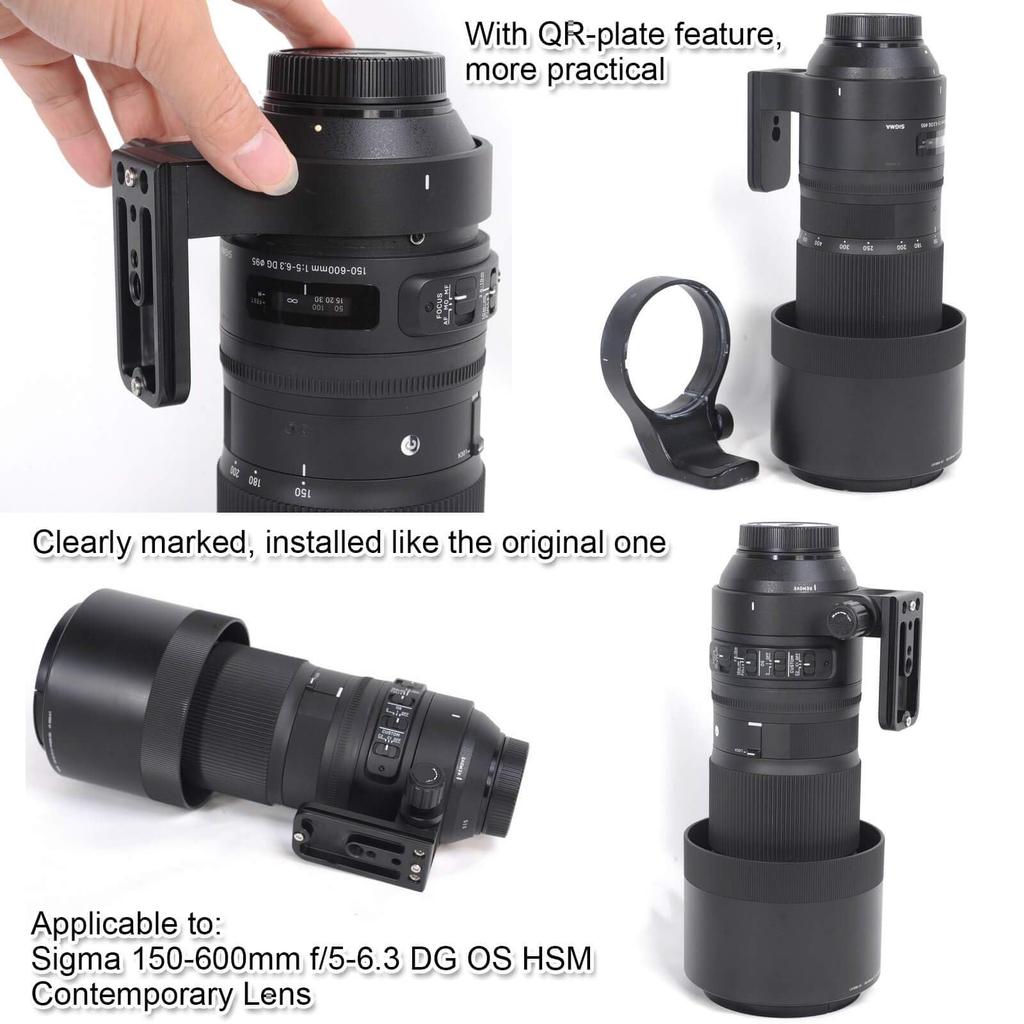 The tripod collar ring is compatible with Sigma including the DG OS HSM Contemporary It includes a lens support tripod mount bracket tripod and an