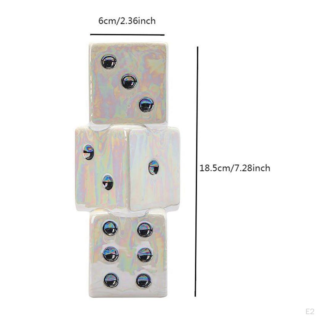 Dice Shaped Flower Vase Modern Art Flowerpot Floral Arrangement Ceramic for Office Desktop