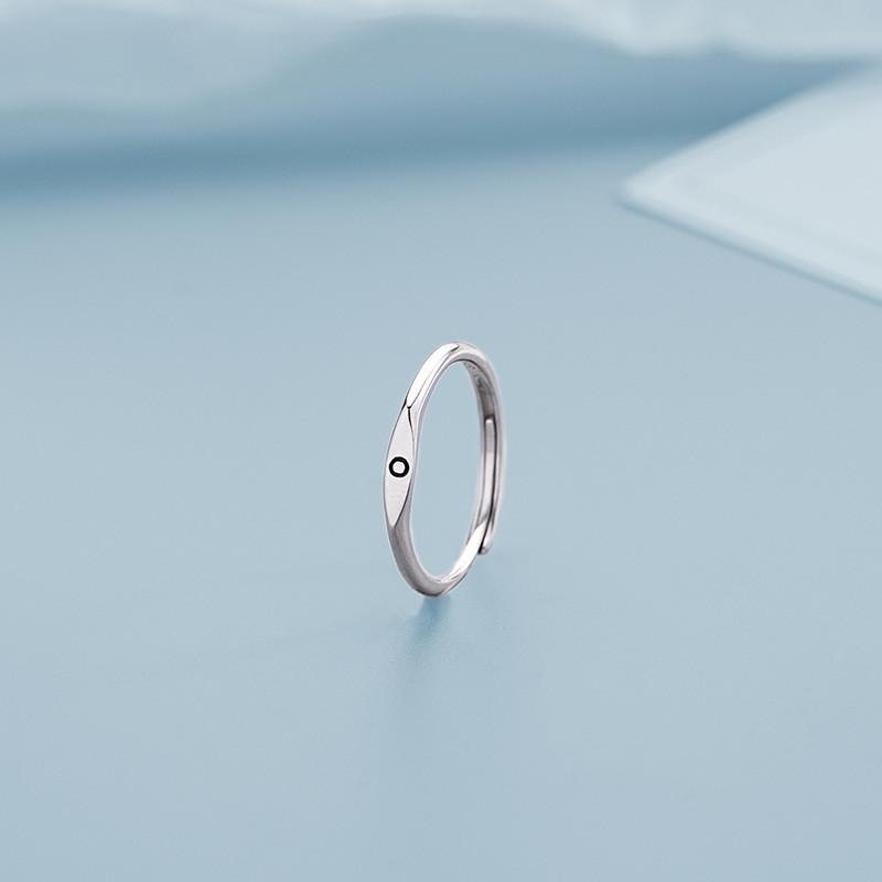 Stainless Steel Silver Color A-Z 26 Initial Letter Name Ring for Women Minimalist Thin Adjustable Finger Rings  Jewelry
