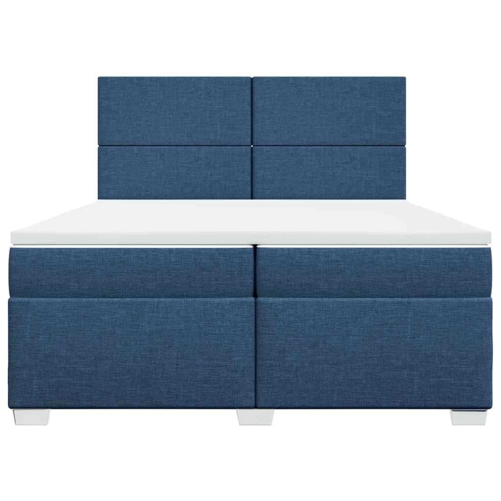 Vidaxl Letto Continentale Con Materasso, Blu, Tessuto 200X200 Cm