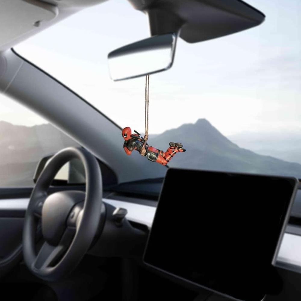 Deadpool Car Rear View Mirror Hanging Accessories for Office Home