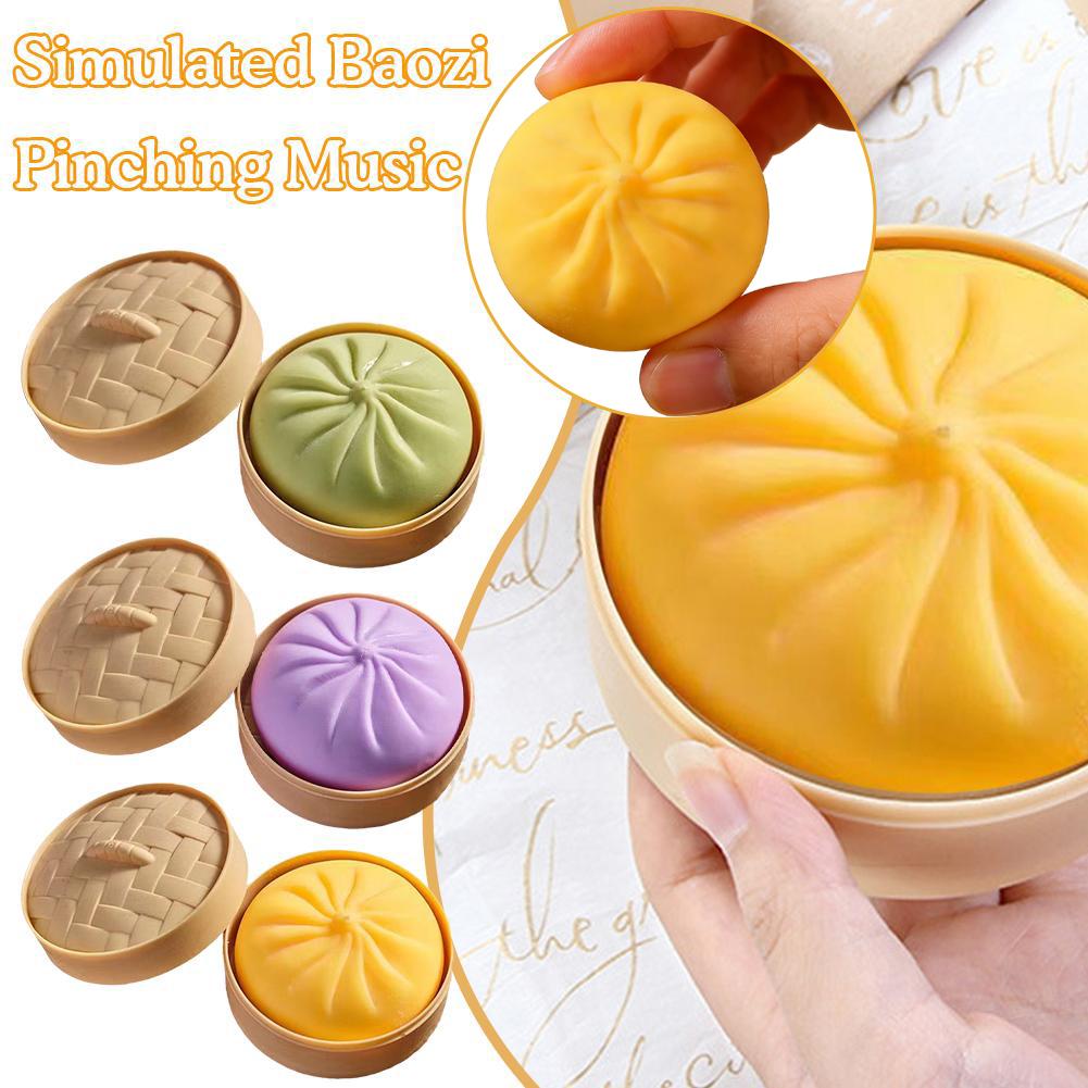Cartoon Realistic Colorful Steamed Bun Stress Relief Toy Slow Rebound Squeeze Toy Office Desk Gadget Pranks